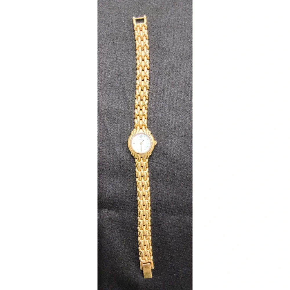 Caravelle by Bulova 44P07 women's Watch Gold Tone Round White Face #W5153
